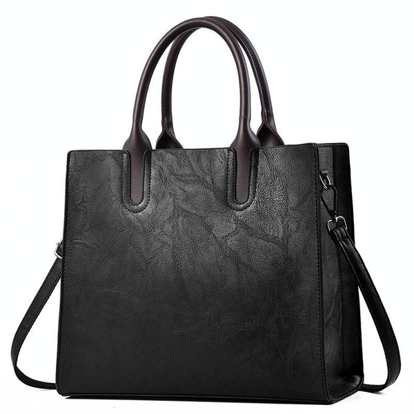 Retro Square Handbag - Vintage Style - Black