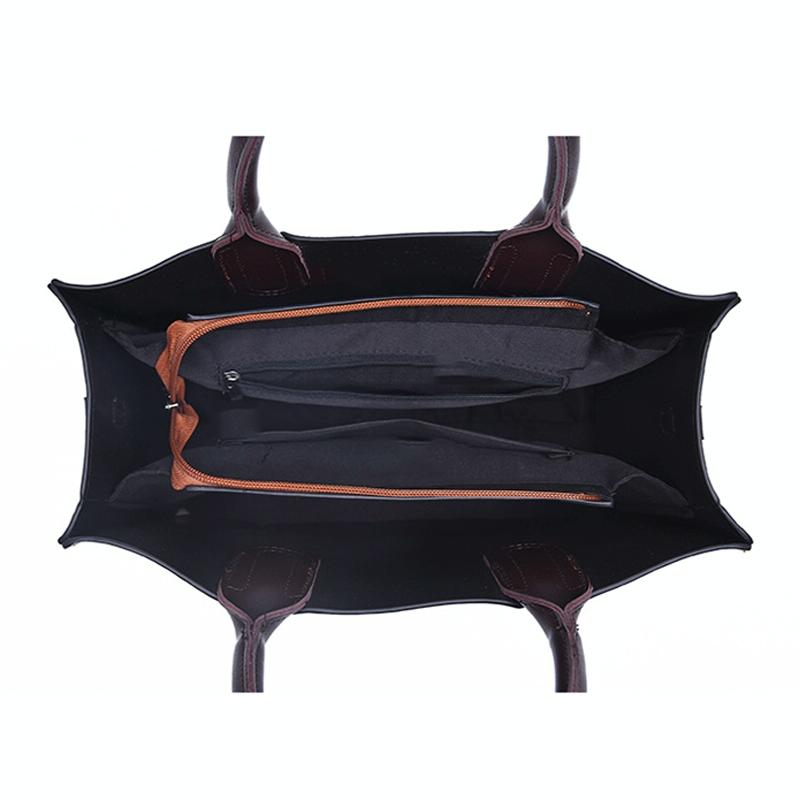 Retro Square Handbag - Vintage Style - Black