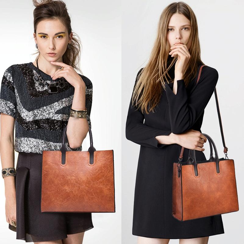 Retro Square Handbag - Vintage Style - Black