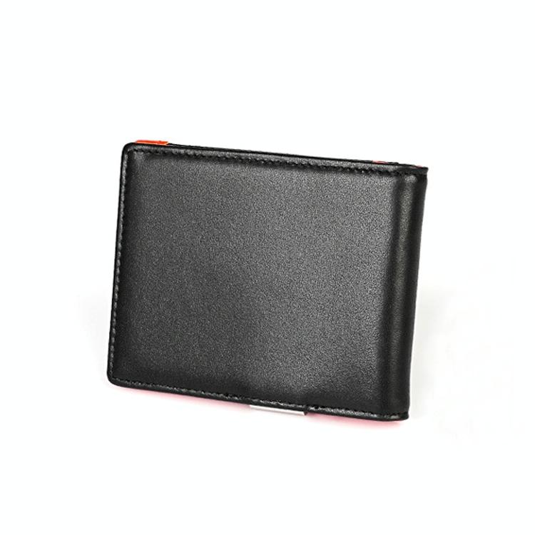 Anti-magnetic Leather Wallet with Zipper for Men - Rfid Protection - Black
