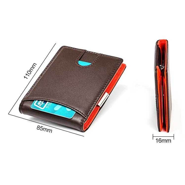 Anti-magnetic Leather Wallet with Zipper for Men - Rfid Protection - Black