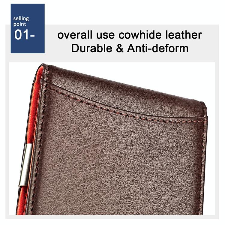 Anti-magnetic Leather Wallet with Zipper for Men - Rfid Protection - Black