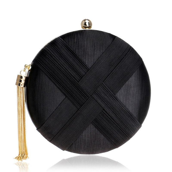 Silk Evening Clutch Bag - Black