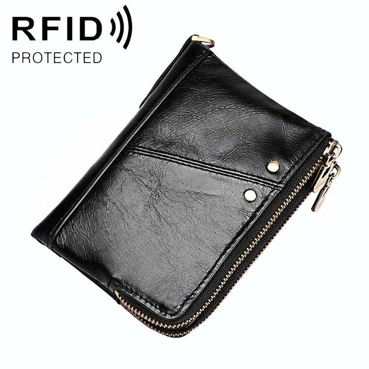 Mens Leather Rfid Wallet - Antimagnetic - Black