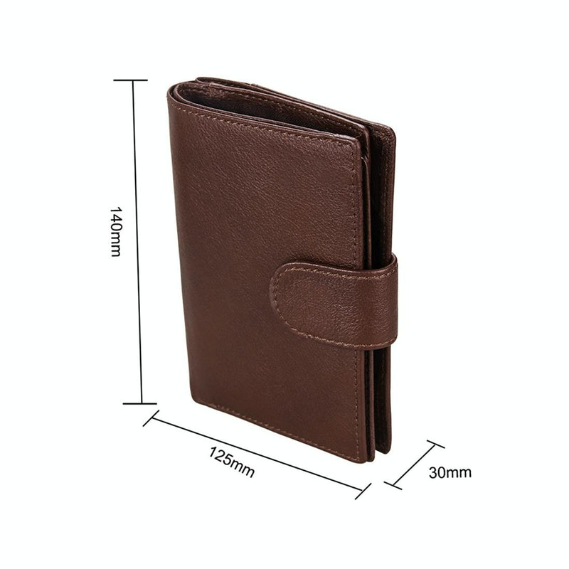 Men Rfid Leather Passport Wallet - Compact & Secure - Black