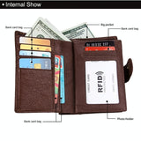 Men Rfid Leather Passport Wallet - Compact & Secure - Black