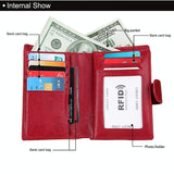 Men Rfid Leather Passport Wallet - Compact & Secure - Black