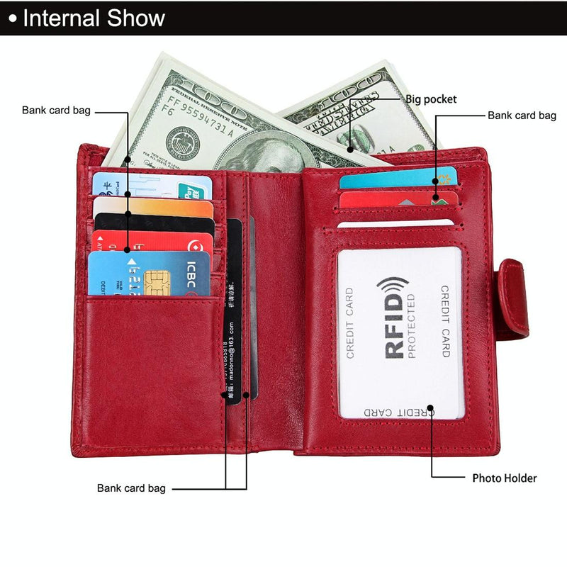 Men Rfid Leather Passport Wallet - Compact & Secure - Black