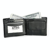 Leather Rfid Wallet with Card Slots for Men - Brown
