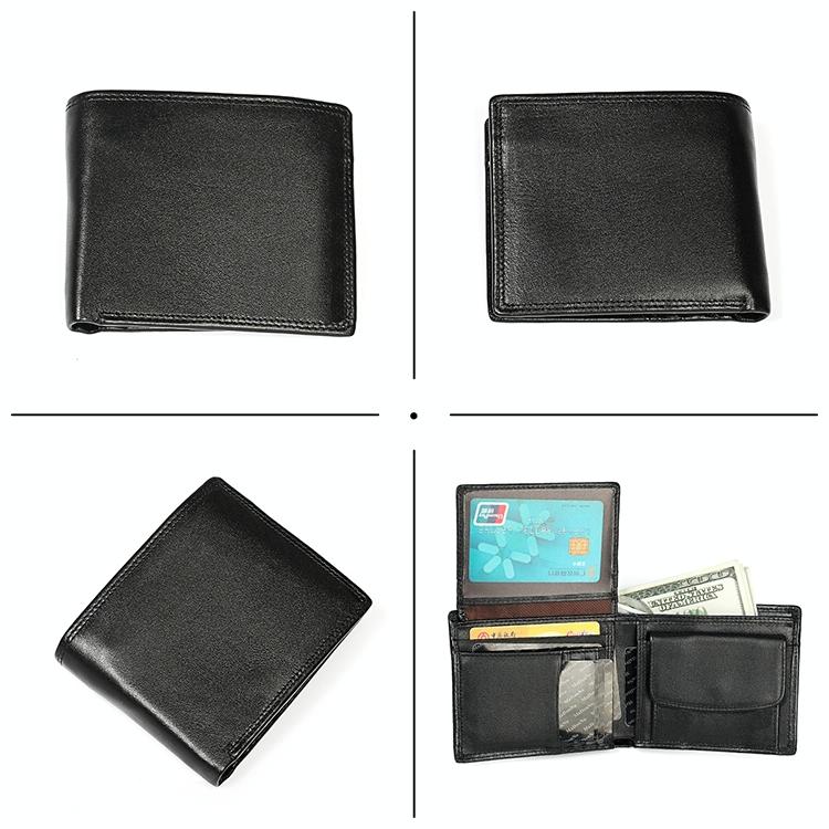 Leather Rfid Wallet with Card Slots for Men - Brown