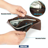 Leather Rfid Wallet with Card Slots for Men - Brown