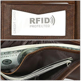 Leather Rfid Wallet with Card Slots for Men - Brown