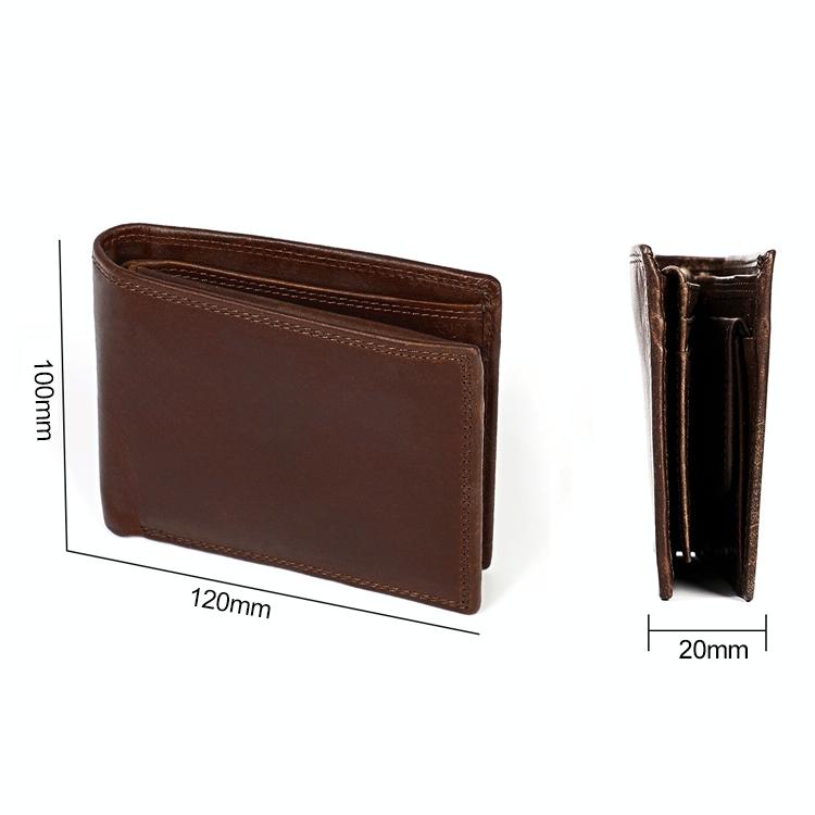 Leather Rfid Wallet with Card Slots for Men - Brown