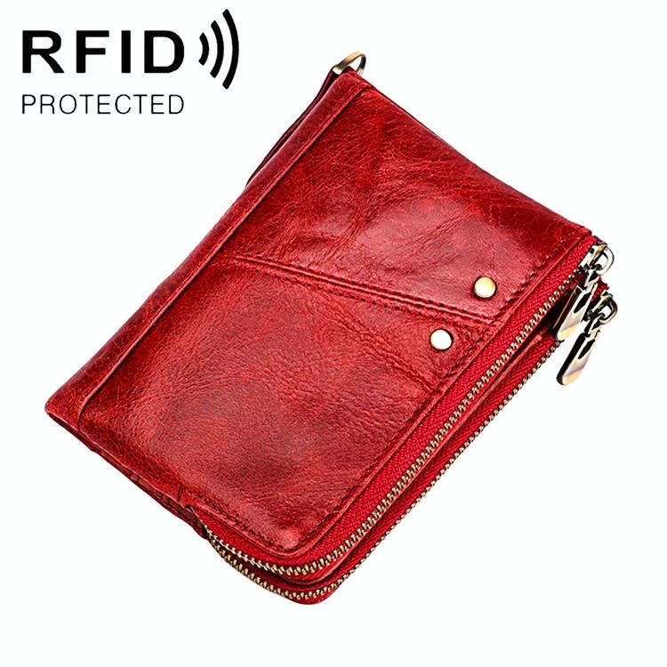 Mens Leather Rfid Wallet - Antimagnetic - Yellowish-Brown