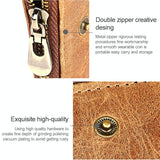 Mens Leather Rfid Wallet - Antimagnetic - Yellowish-Brown