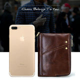 Mens Leather Rfid Wallet - Antimagnetic - Yellowish-Brown