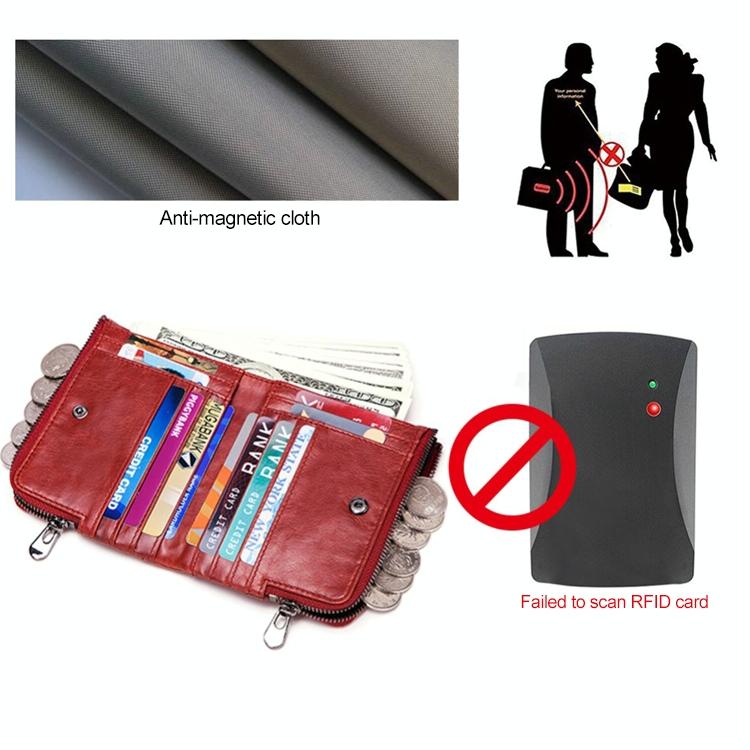 Mens Leather Rfid Wallet - Antimagnetic - Yellowish-Brown