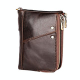 Mens Leather Rfid Wallet - Antimagnetic - Yellowish-Brown