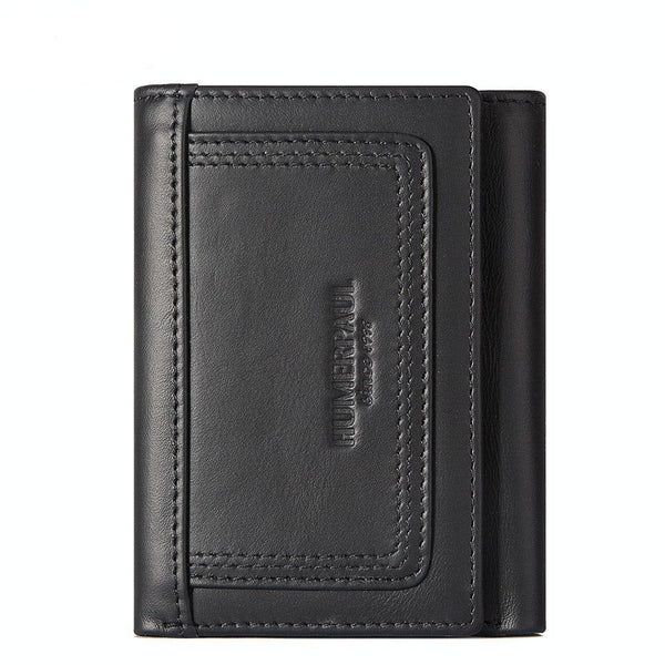 Rfid-blocking Mens Leather Wallet with Multi-card Slots and Zipper Coin Pocket - Brown
