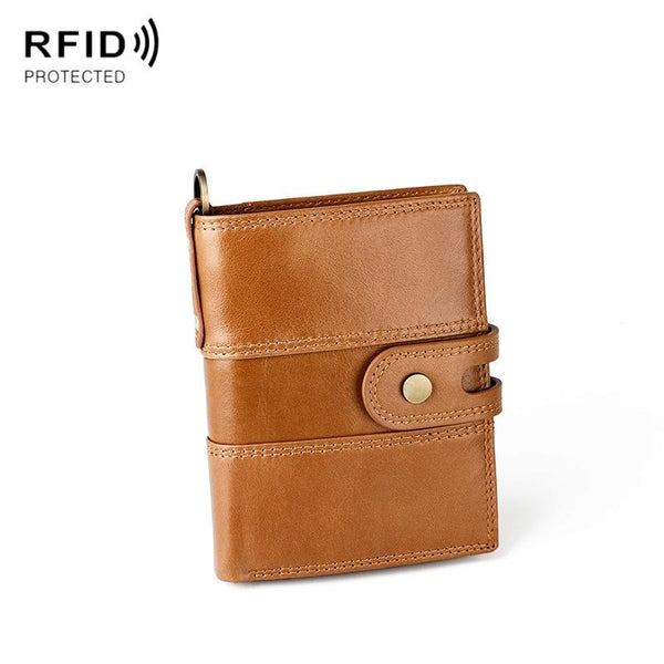 Premium Leather Multi-card Mens Wallet - Secure & Stylish - Brown