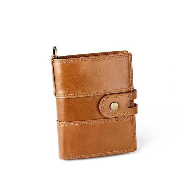 Premium Leather Multi-card Mens Wallet - Secure & Stylish - Brown