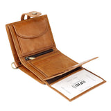 Premium Leather Multi-card Mens Wallet - Secure & Stylish - Brown