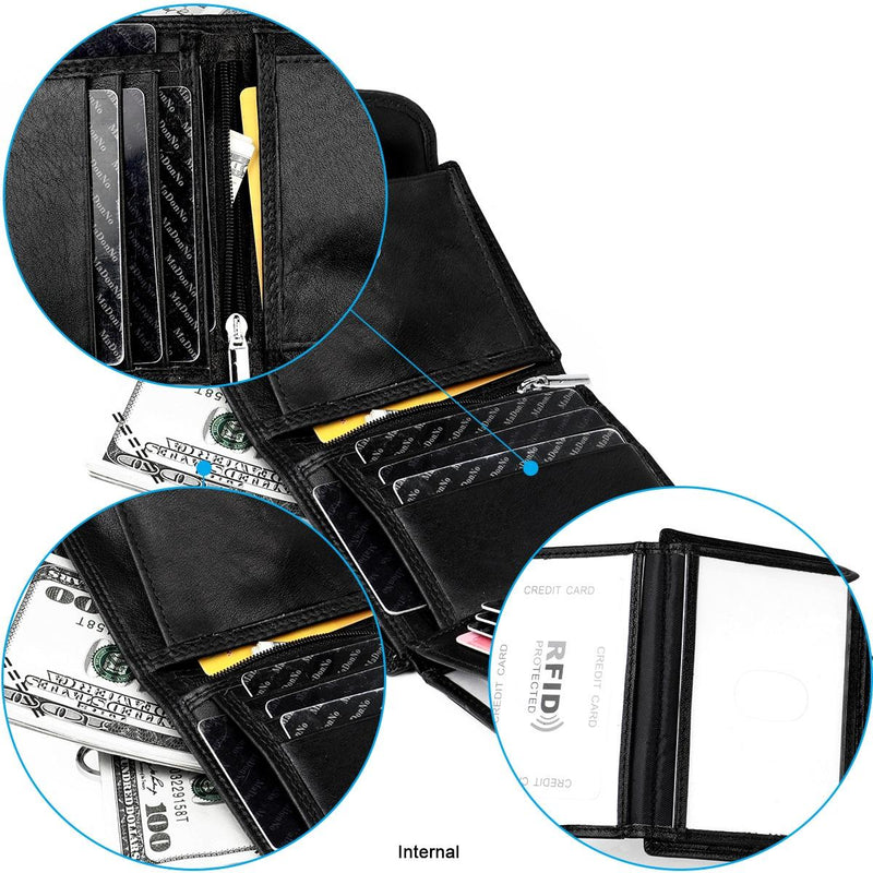 Premium Leather Multi-card Mens Wallet - Secure & Stylish - Brown