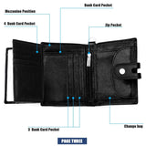 Premium Leather Multi-card Mens Wallet - Secure & Stylish - Brown