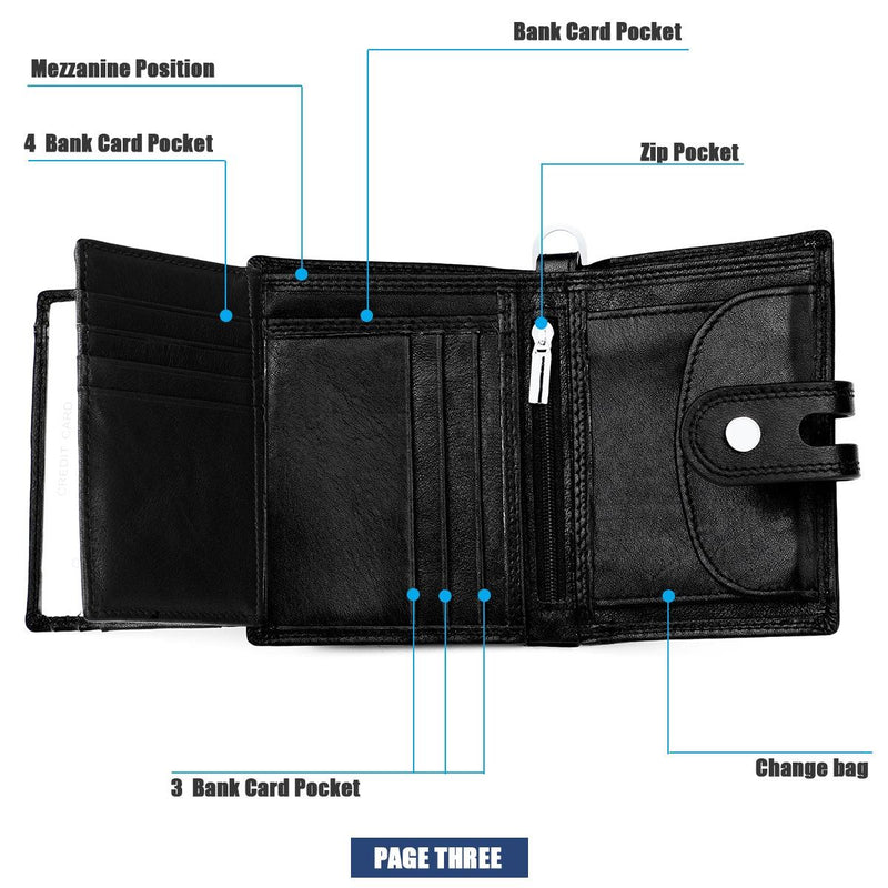 Premium Leather Multi-card Mens Wallet - Secure & Stylish - Brown