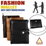 Premium Leather Multi-card Mens Wallet - Secure & Stylish - Brown