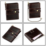 Premium Leather Multi-card Mens Wallet - Secure & Stylish - Brown