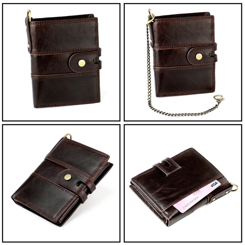 Premium Leather Multi-card Mens Wallet - Secure & Stylish - Brown