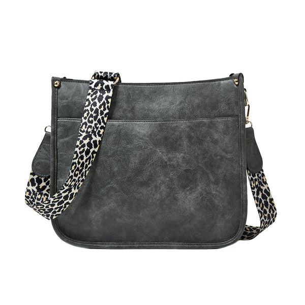 Leopard Print Waterproof Crossbody Handbag - Beige