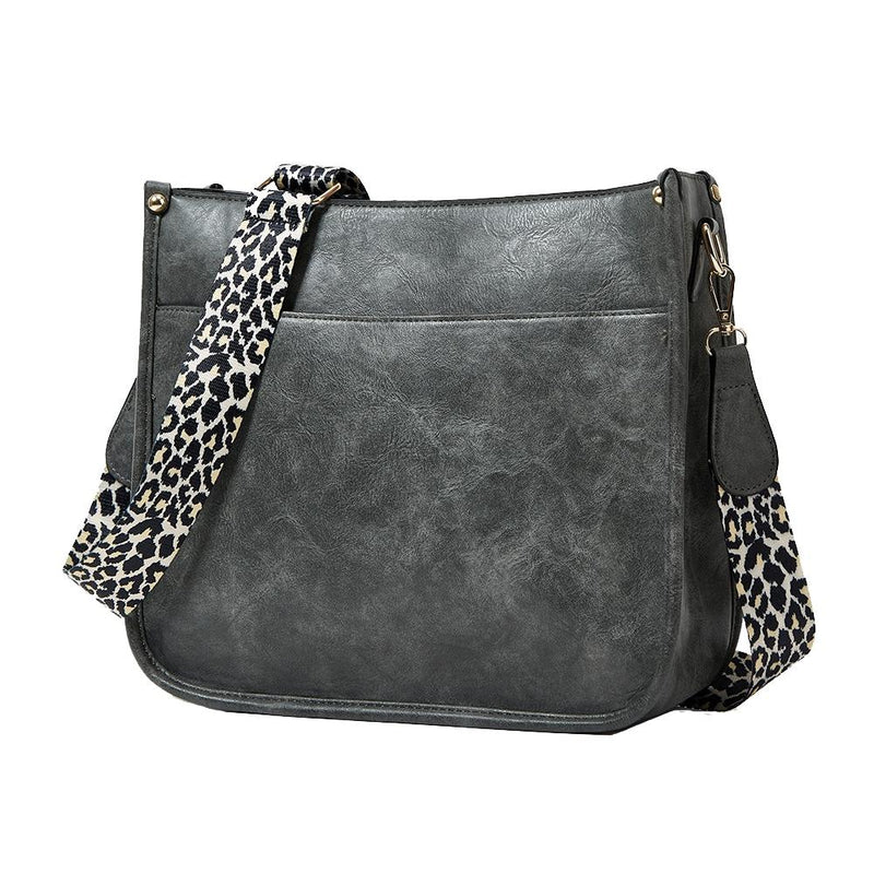 Leopard Print Waterproof Crossbody Handbag - Beige