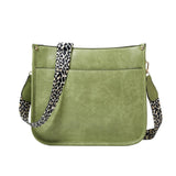 Leopard Print Waterproof Crossbody Handbag - Beige