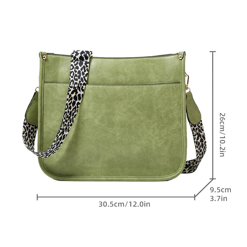 Leopard Print Waterproof Crossbody Handbag - Beige