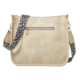 Leopard Print Waterproof Crossbody Handbag - Beige