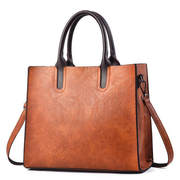 Retro Square Handbag - Vintage Style - Khaki