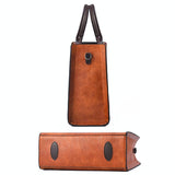 Retro Square Handbag - Vintage Style - Khaki