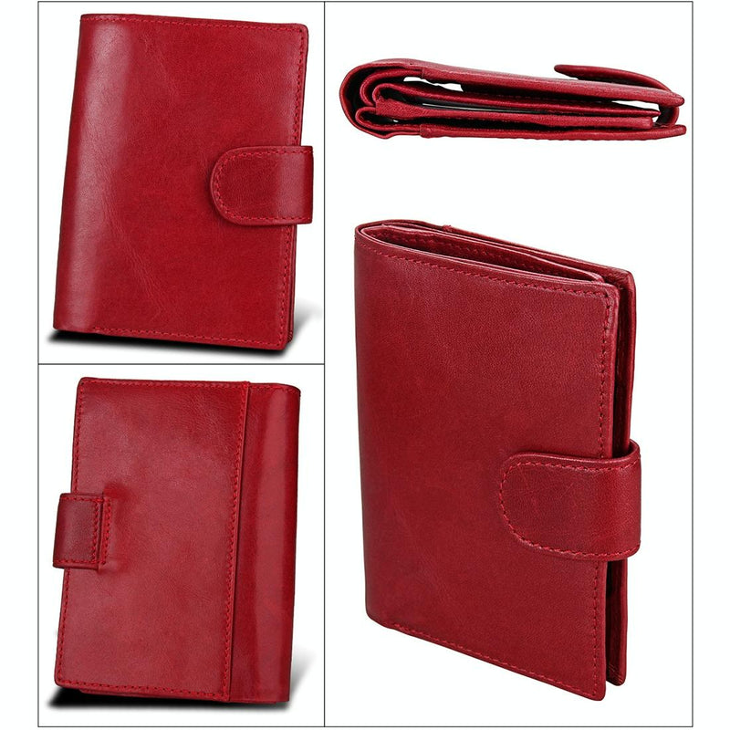 Men Rfid Leather Passport Wallet - Compact & Secure - Coffee