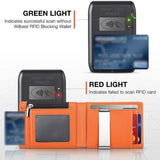 Men Vintage Leather Rfid Wallet - Flat Pattern Black Inside