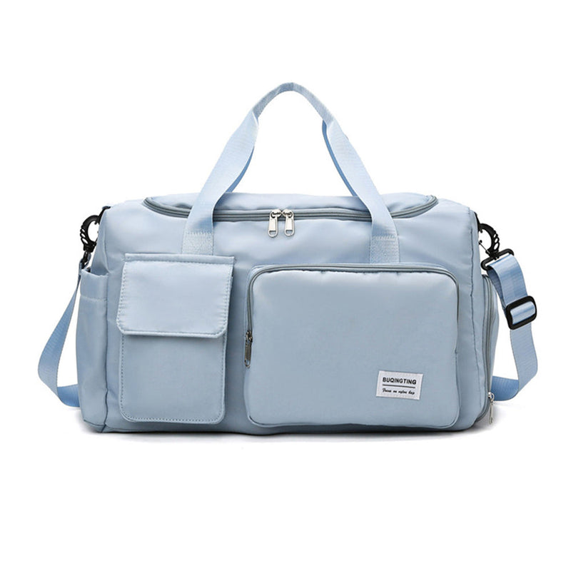 Vibe Geeks Waterproof and Lightweight Zipper Sports Gym Bag with Shoe Compartment - Navy