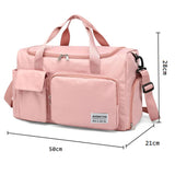 Vibe Geeks Waterproof and Lightweight Zipper Sports Gym Bag with Shoe Compartment - Pink