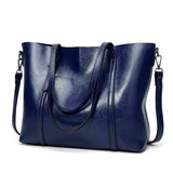 Stylish All-match Leather Handbag - Wax Finish - Pink