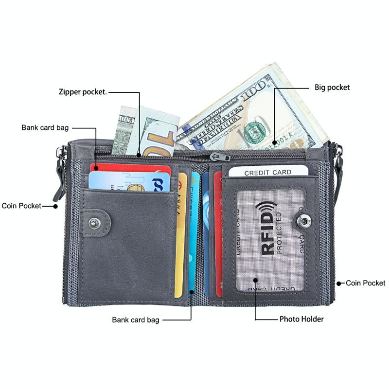 Mens Leather Rfid Blocking Card Holder Wallet
