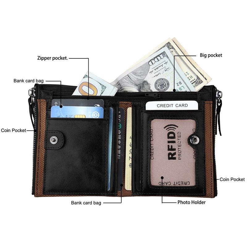Mens Leather Rfid Blocking Card Holder Wallet