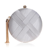 Silk Evening Clutch Bag - Silver