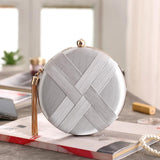 Silk Evening Clutch Bag - Silver