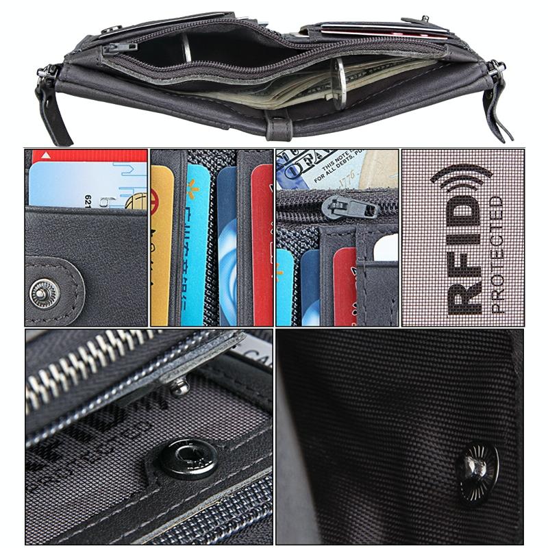 Mens Leather Rfid Blocking Card Holder Wallet