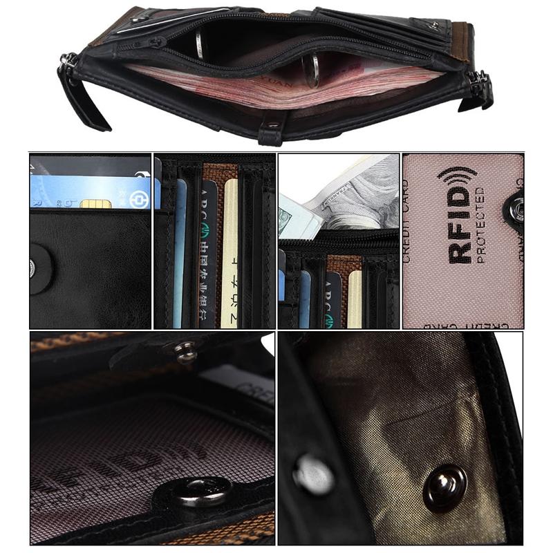 Mens Leather Rfid Blocking Card Holder Wallet